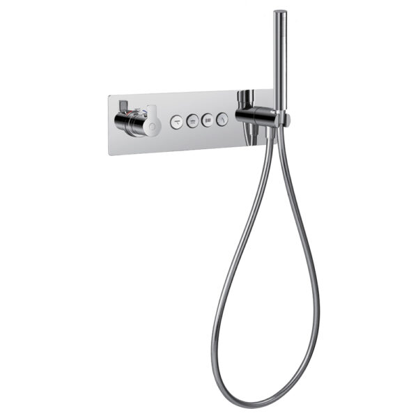 Spring concealed thermostatic horizontal GoClick® 4-outlet valve with shower set