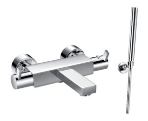 STR8 thermostatic wall mounted bath and shower mixer with hand shower set